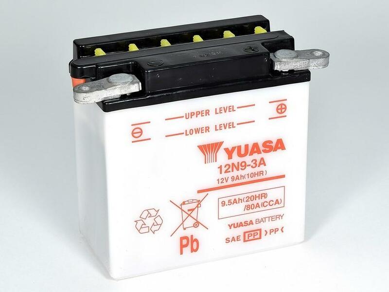 Image of YUASA YUASA Batteria YUASA convenzionale senza acid pack - 12N9-3A Batteria senza pacco acido, dimensione 135 mm