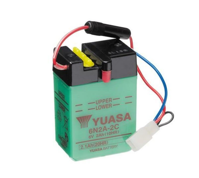 YUASA YUASA Konvensjonelt YUASA-batteri uten syrepakke - 6N2A-2C Batteri uten syrepakke