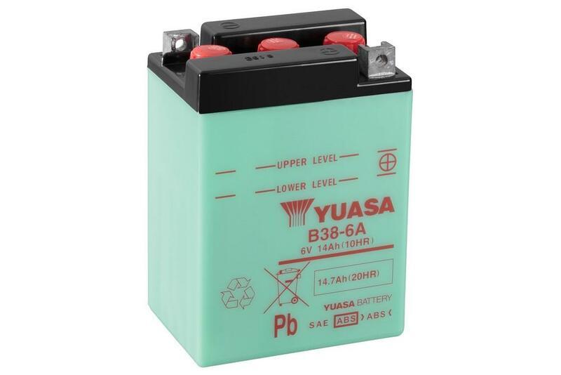 YUASA B38-6A Batterie ohne Säurepack