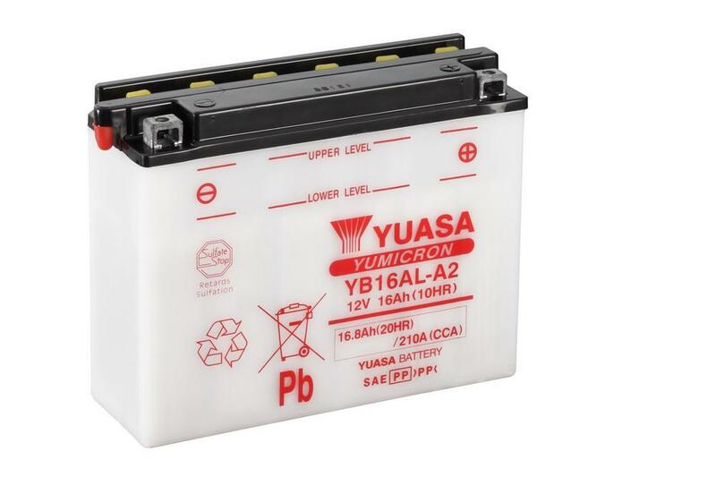 Image of YUASA YUASA Batteria YUASA convenzionale senza acid pack - YB16AL-A2 Batteria senza pacco acido