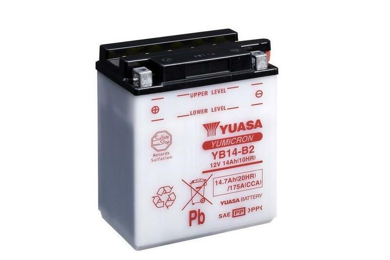 YUASA ユアサ 酸パックなしの従来のユアサバッテリー - YB14-B2 酸パックなしのバッテリー