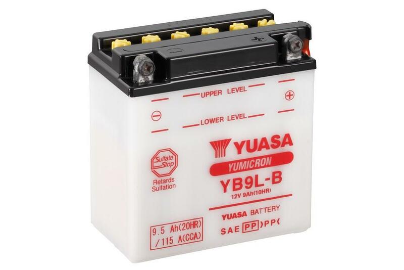 Image of YUASA YUASA Batteria YUASA convenzionale senza acid pack - YB9L-B Batteria senza pacco acido, dimensione 135 mm