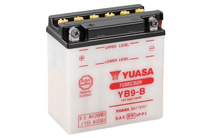 YUASA YUASA konventionellt YUASA-batteri utan syrapaket - YB9-B Batteri utan syrapaket