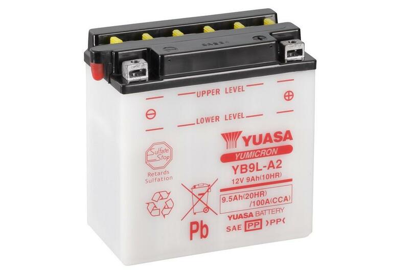 Image of YUASA YUASA Batteria YUASA convenzionale senza acid Pack - YB9L-A2 Batteria senza pacco acido, dimensione 135 mm