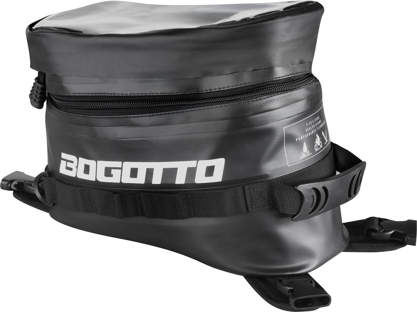 Bogotto Terreno wasserdichter Tankrucksack, schwarz, schwarz