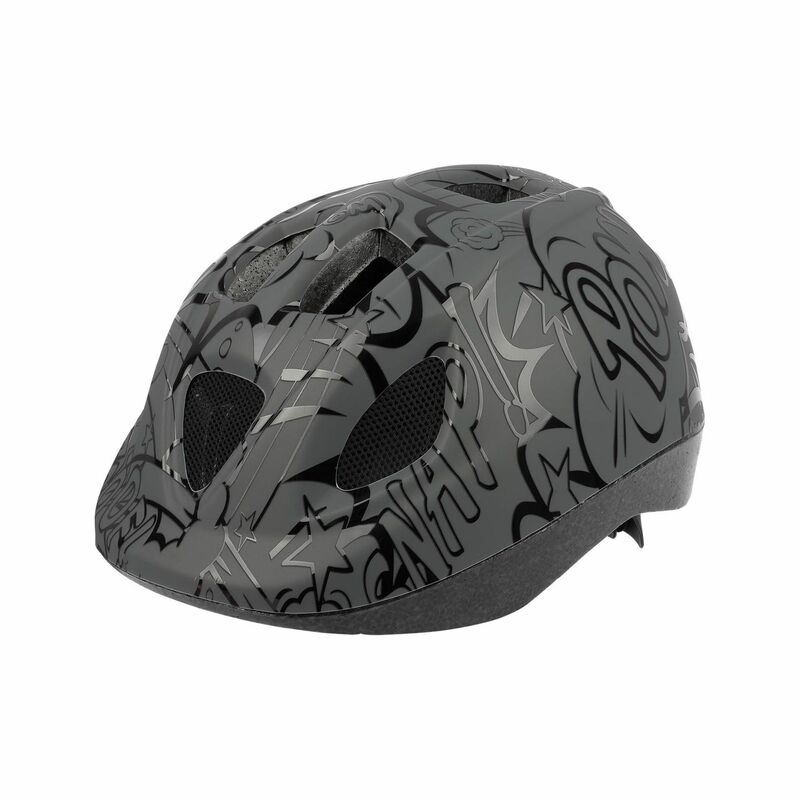 POLISPORT Kids Helmet B.D.Ballons Grey/Black Size XS, black