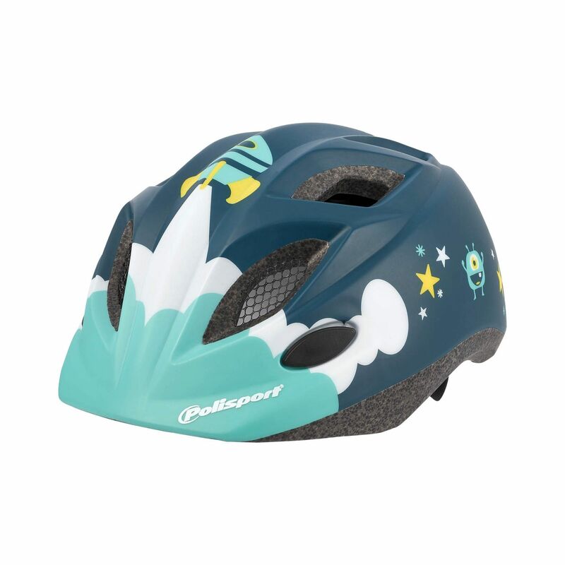 POLISPORT Kids Helmet Spaceship Size XS with Bottle