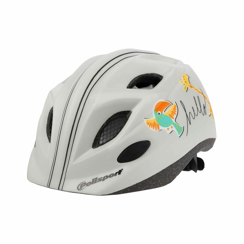 POLISPORT Kids Helmet Hello Giraffe/Parrot Size XS