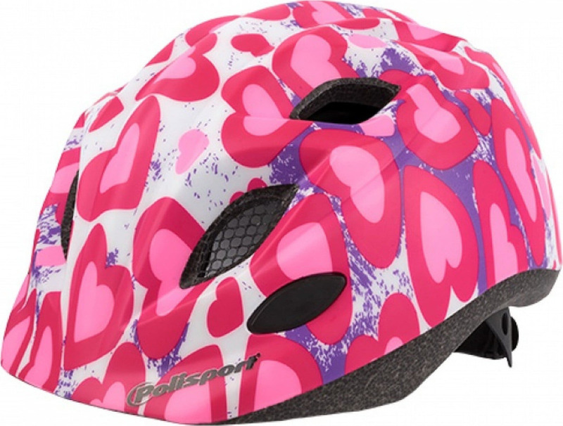 POLISPORT Junior Helmet Glitter Size S with Hanger Glitter Hearts