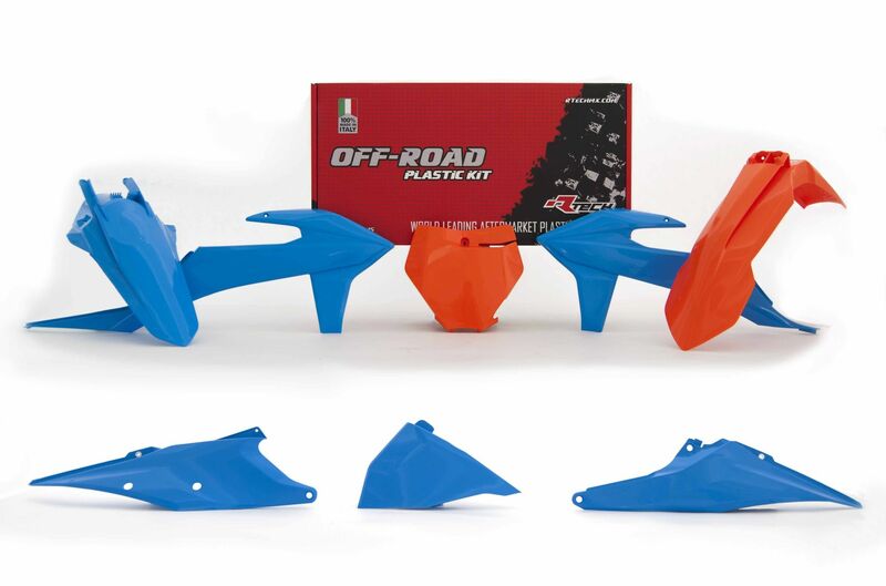 RACETECH Plastic Kit Vintage Blue/Orange KTM SX/SX-F, blue