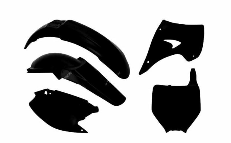 RACETECH Plastics Kit Black Kawasaki KX125/250, black