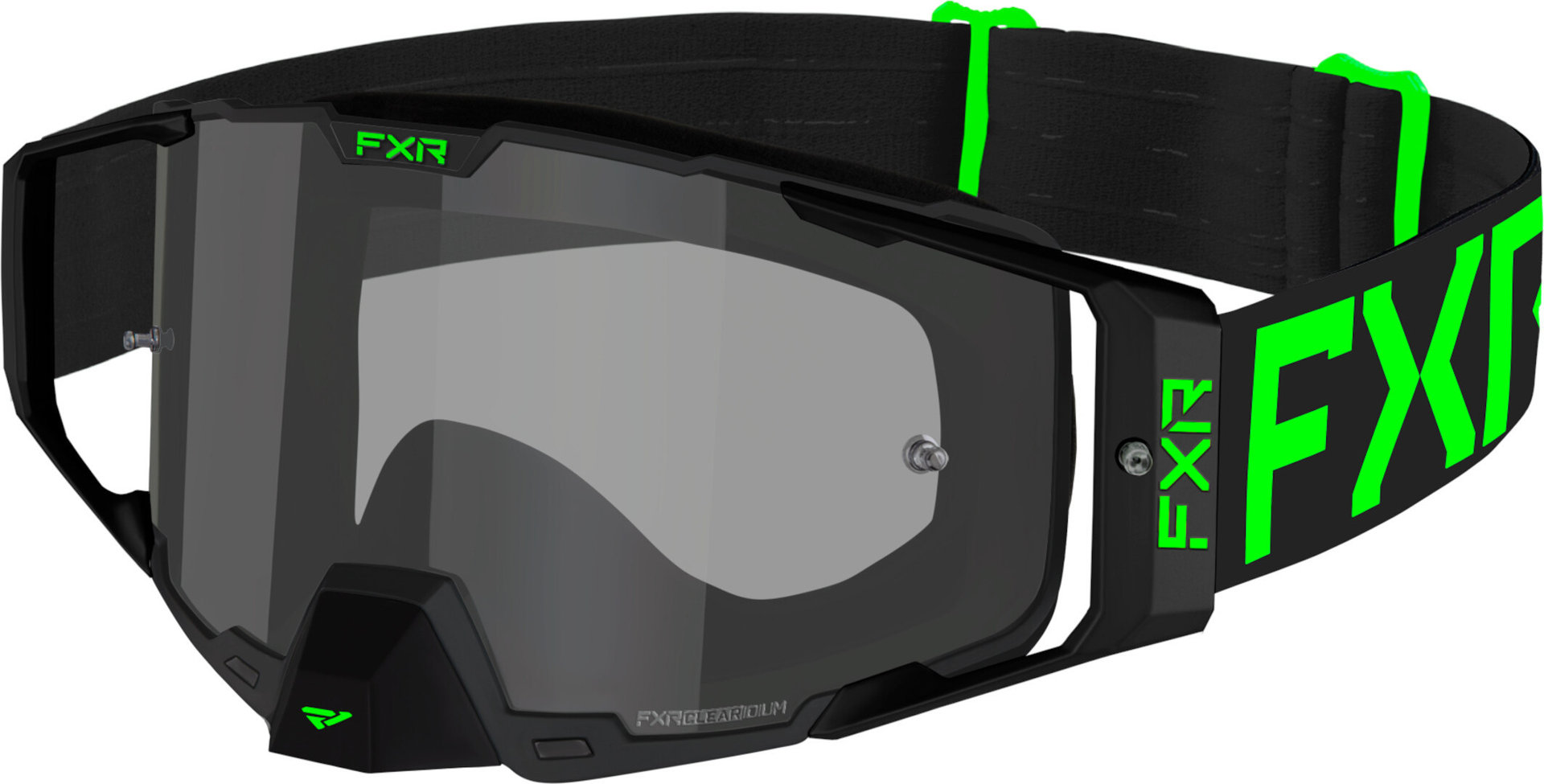 FXR Combat 2023 Motocross Goggles, black-green, black-green, Size One Size