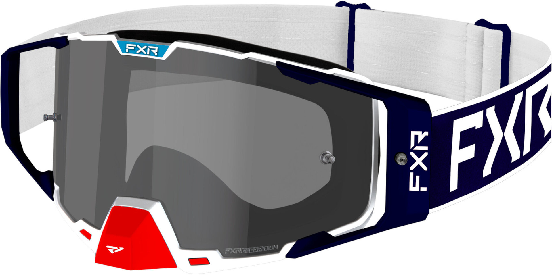 FXR Combat 2023 Motocross Goggles, white-blue, white-blue, Size One Size
