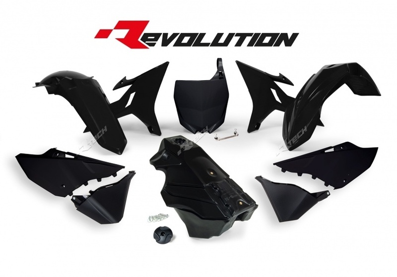 Race Tech Revolution-muovisarja + musta säiliö Yamaha YZ125/250