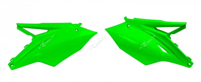RACETECH Side Panels Neon Green USA Kawasaki KX-F
