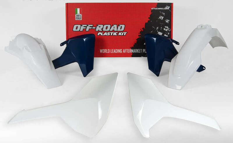 RACETECH Plastic Kit OEM Color (2017) White/Blue Husqvarna, white