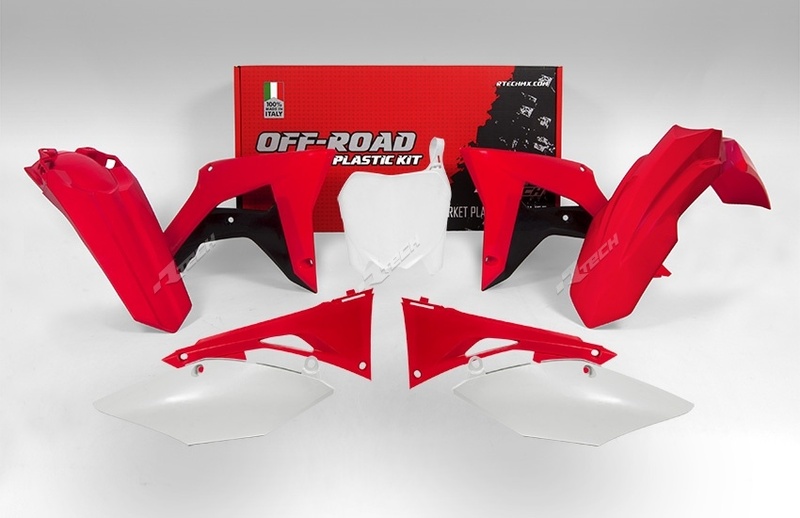 RACETECH Plastic Kit OEM Color (2017) Red/Black/White Honda CRF450R, white