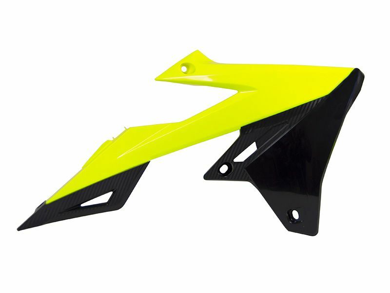 RACETECH Radiator Covers Neon Yellow/Black Suzuki RM-Z450, black