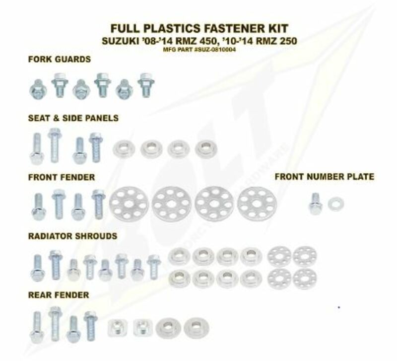 BOLT Complete set of Bolt plastic screws for Suzuki RM-Z450 /250