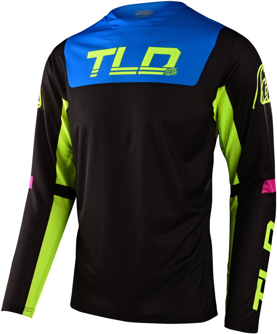 Troy Lee Designs Sprint Fractura Bicycle Jersey, black-yellow, Size S, black-yellow, Size S