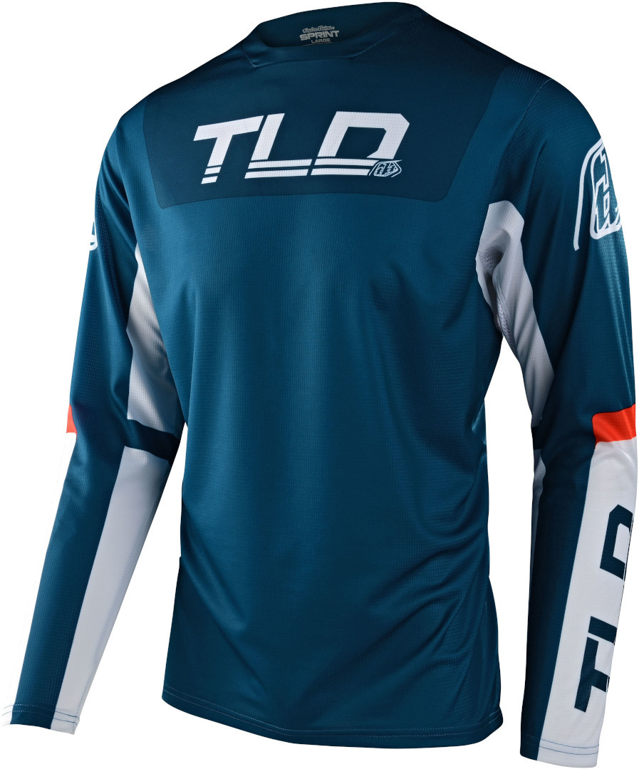 Troy Lee Designs Sprint Fractura Bicycle Jersey, blue-orange, Size S, blue-orange, Size S