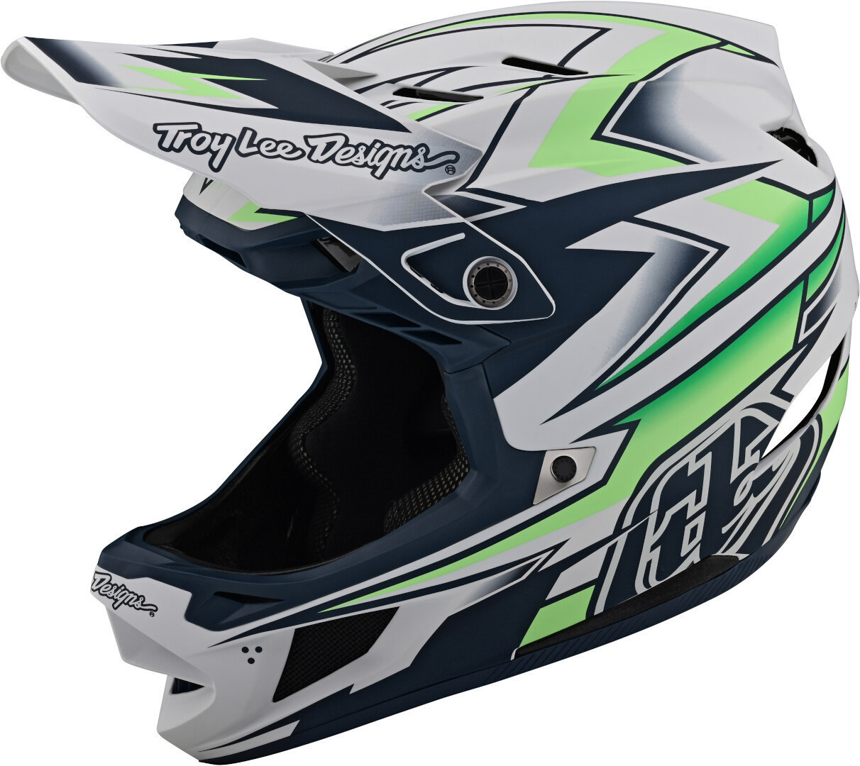 Image of Troy Lee Designs D4 MIPS Composite Volt Casco da discesa, bianco-verde, dimensione XL