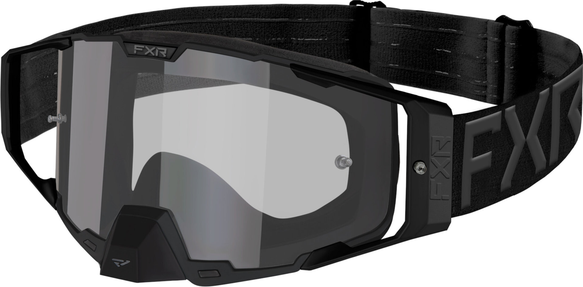 FXR Combat Clear Motocross Goggles, black, black, Size One Size