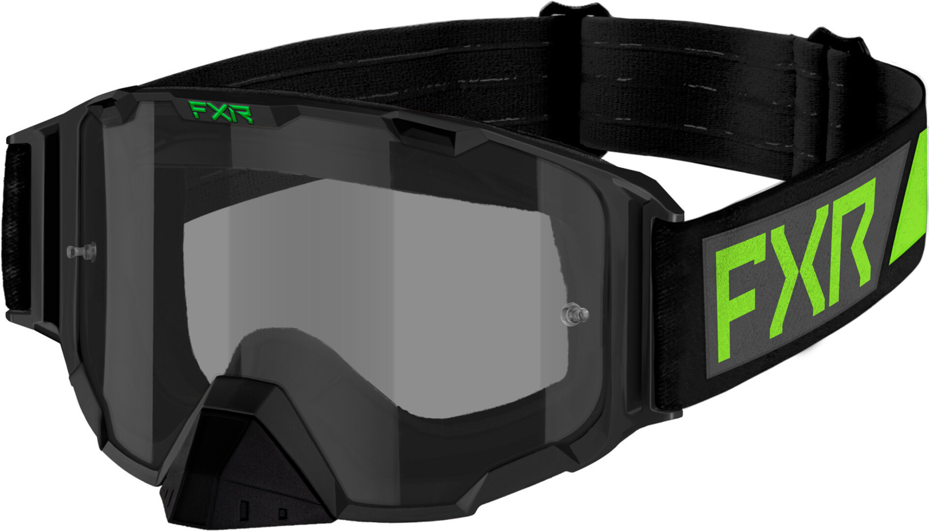 FXR Maverick 2023 Motocross Goggles, black-green, black-green, Size One Size