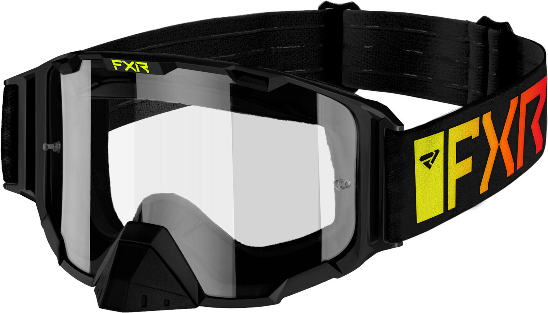 FXR Maverick Clear 2023 Motocross Goggles, black-yellow, black-yellow, Size One Size