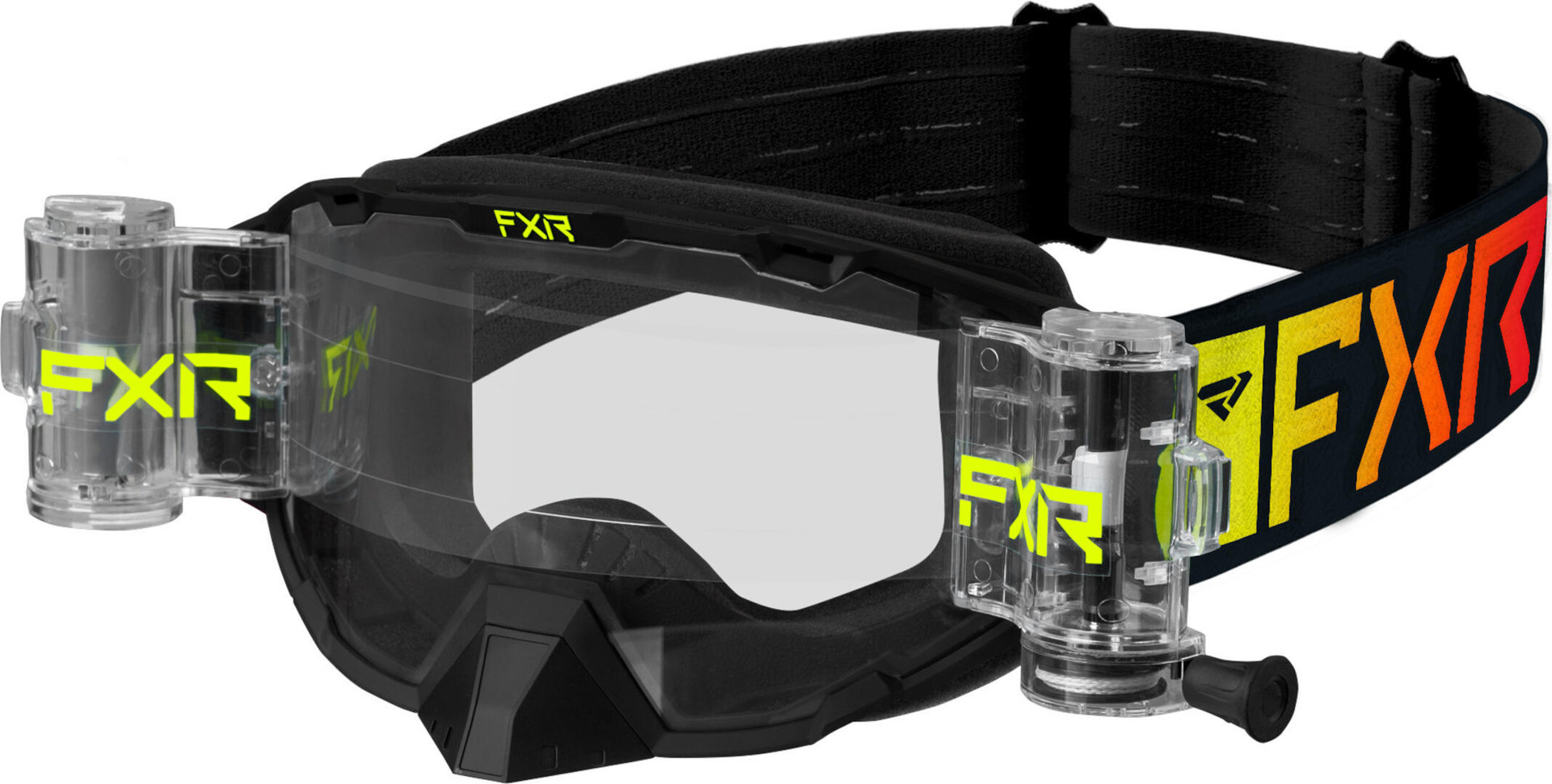 FXR Maverick Roll-Off 2023 Motocross Goggles, black-yellow, black-yellow, Size One Size