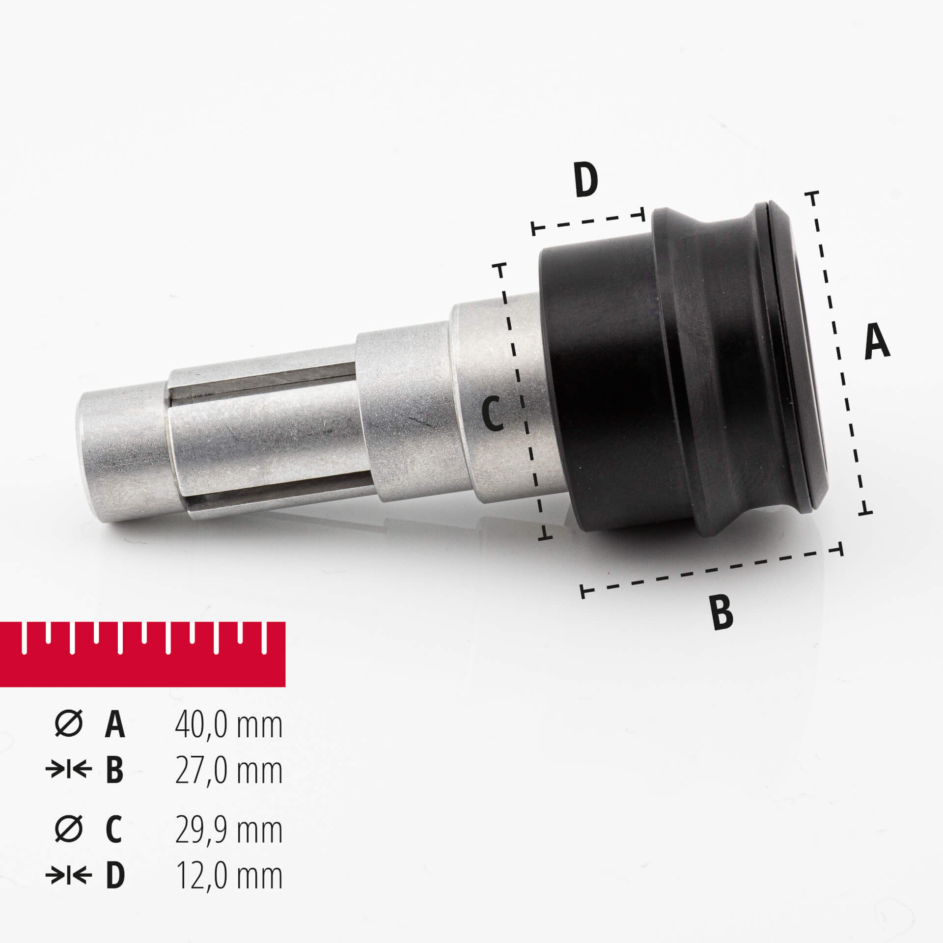 Side view of HIGHSIDER ESAGANO-LS handlebar weights, black