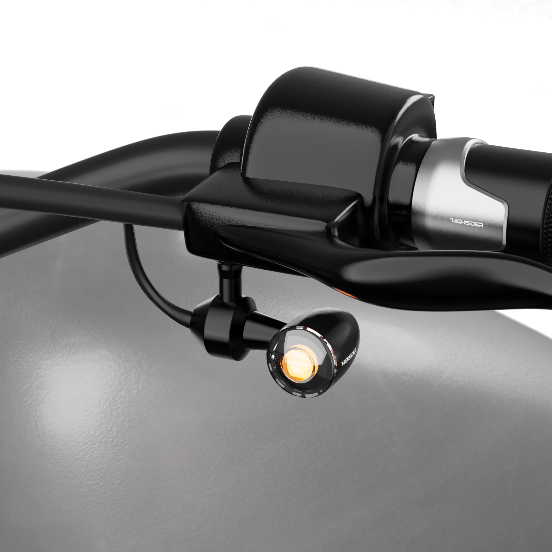 HIGHSIDER Turn signal adapter for div. H-D XL models, front, black, black