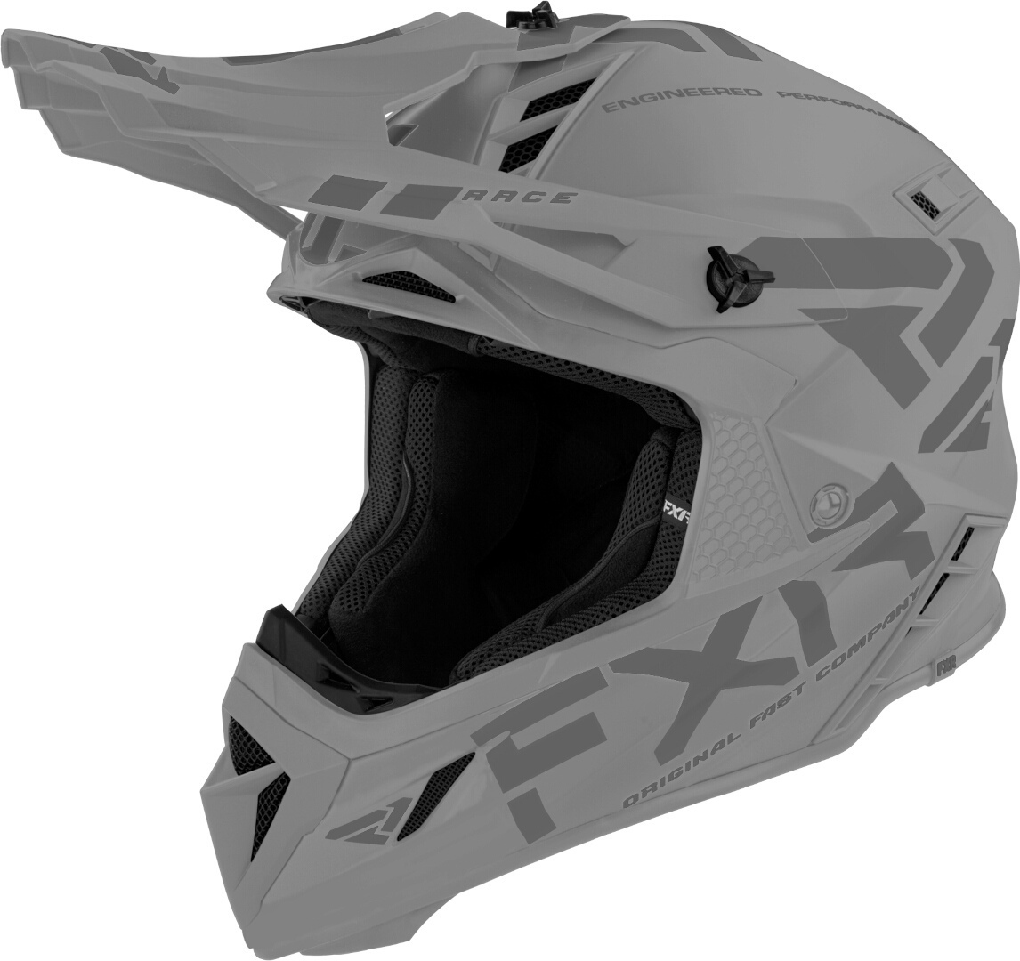 FXR Helium Prime 2023 Motocross Helmet, grey, Size S, grey, Size S