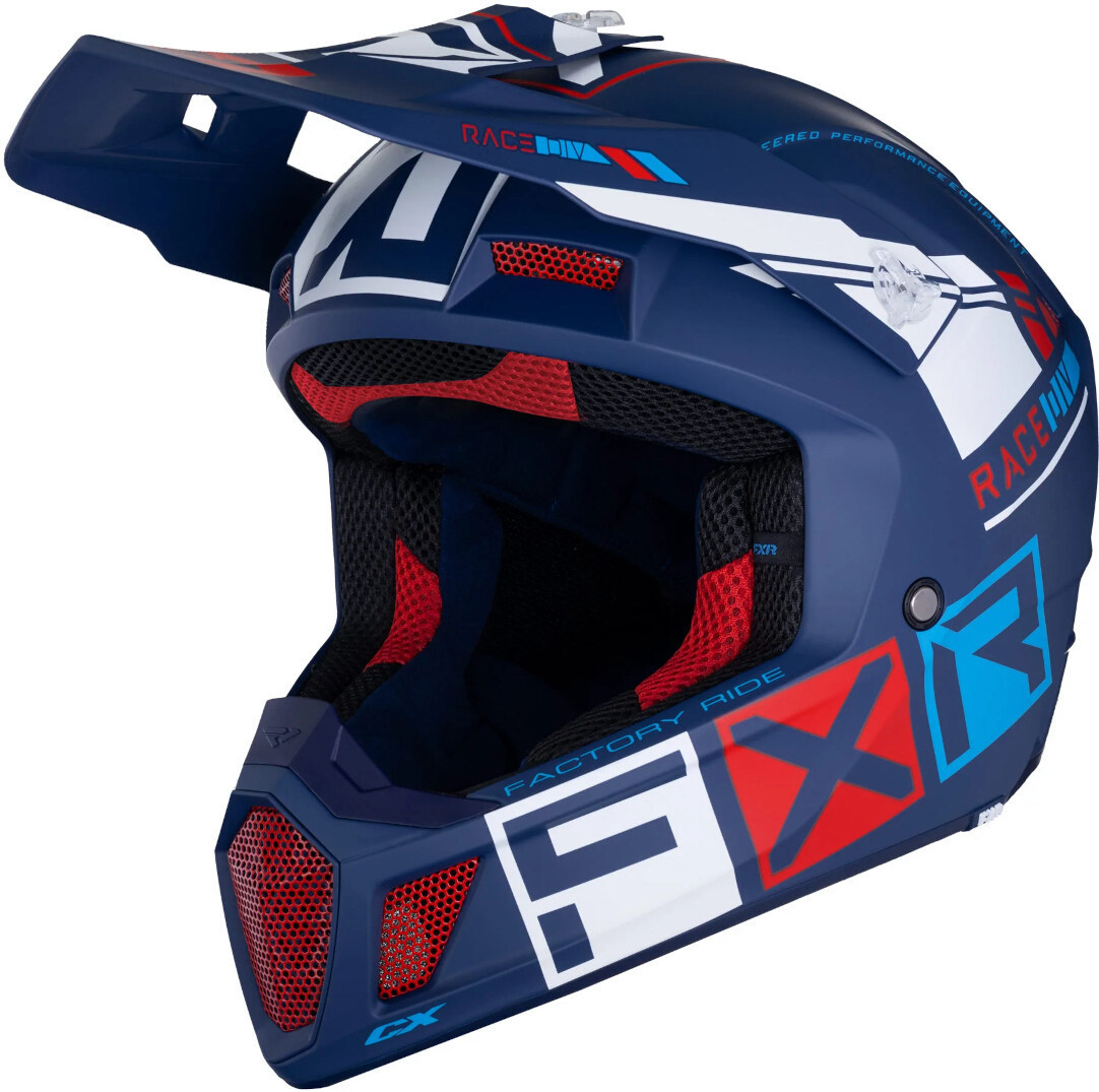 FXR Clutch CX Pro MIPS Motocross Helmet, white-red-blue, Size XS, white-red-blue, Size XS