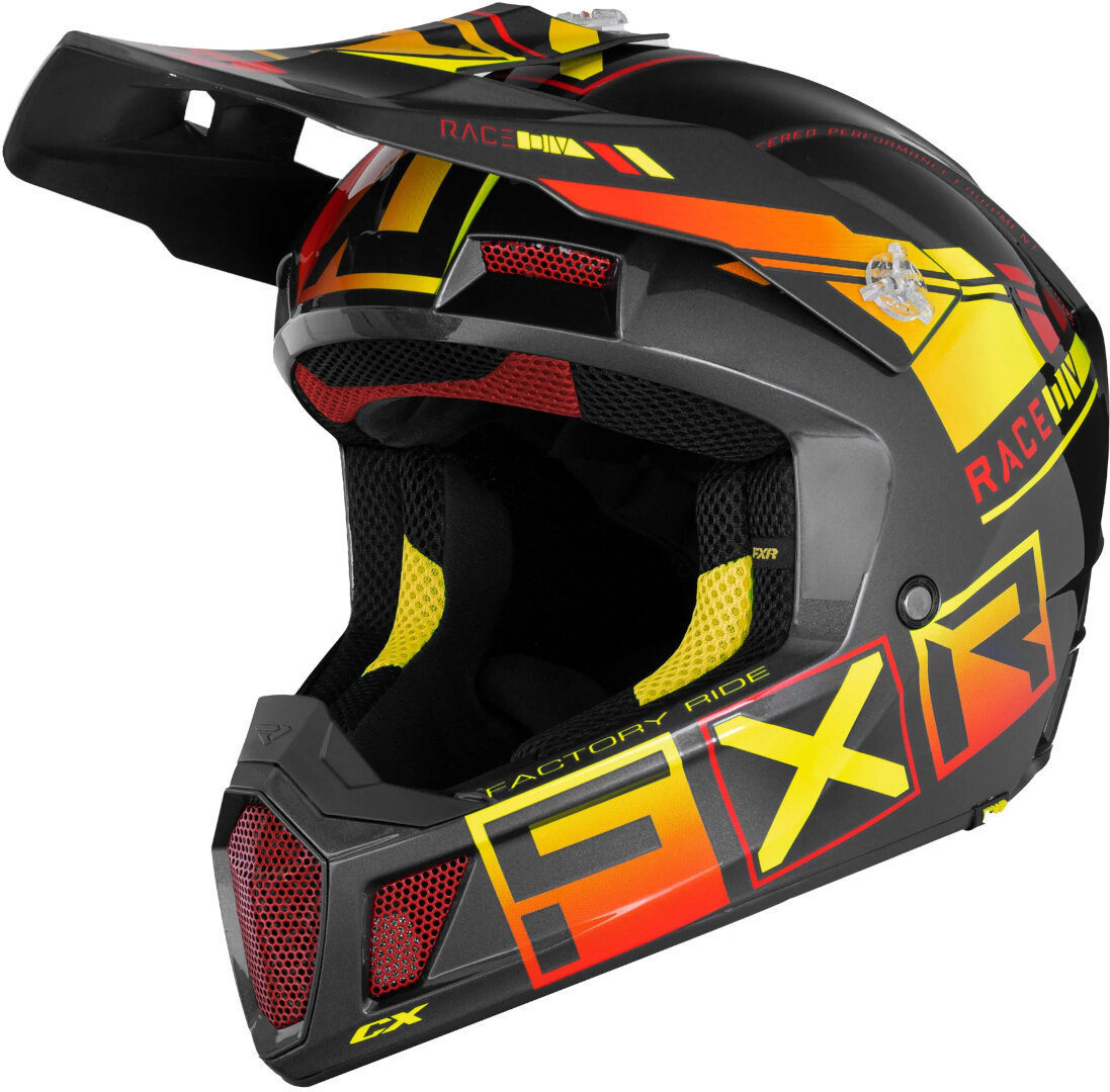 FXR Clutch CX Pro MIPS Motocross Helmet, grey-yellow, Size XS, grey-yellow, Size XS