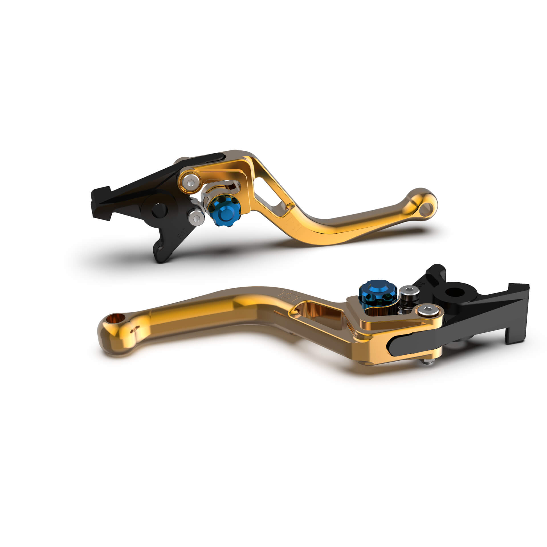 LSL Clutch lever BOW L80R, short, gold/blue, blue