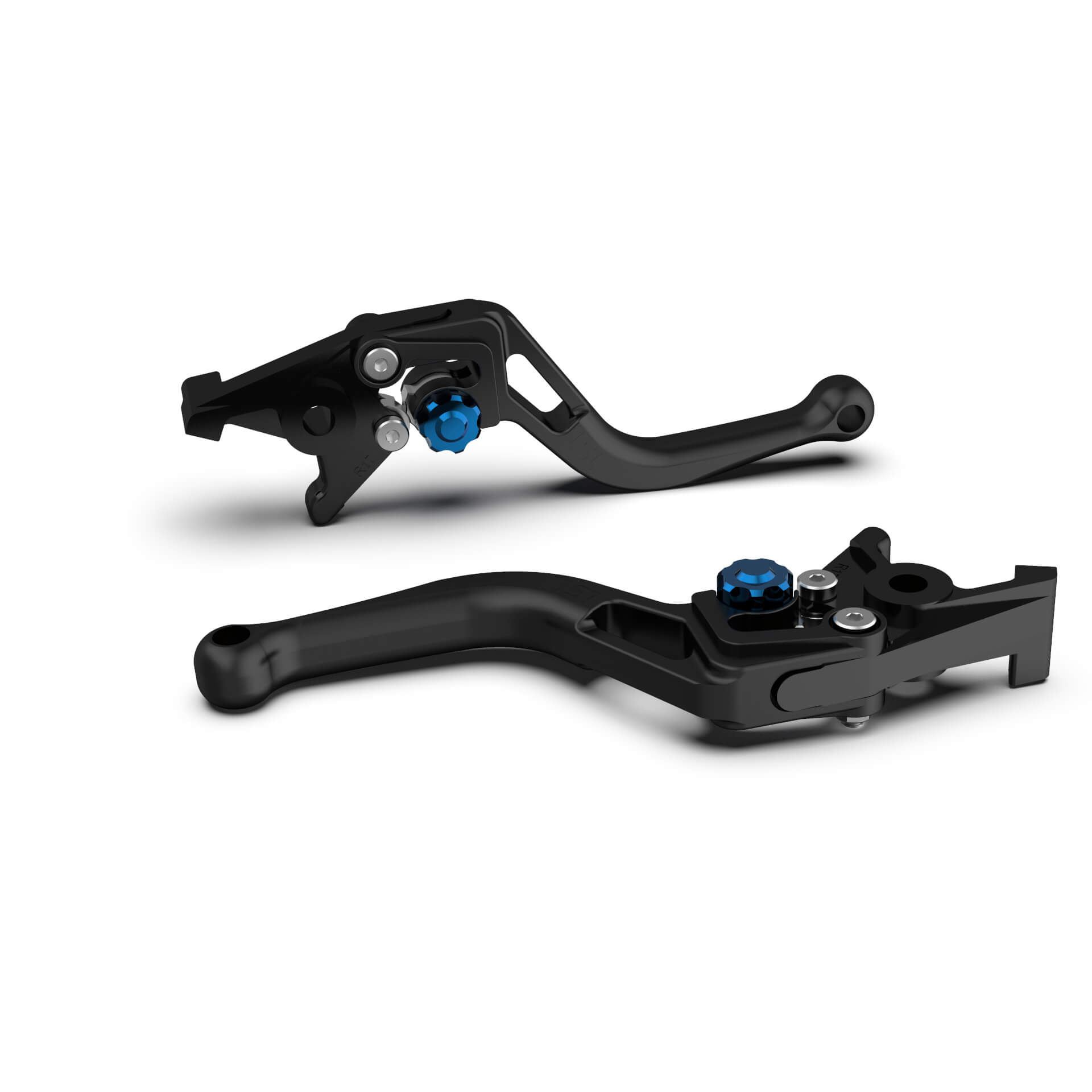 LSL Clutch lever BOW L80R, short,black bead blasted/blue, blue
