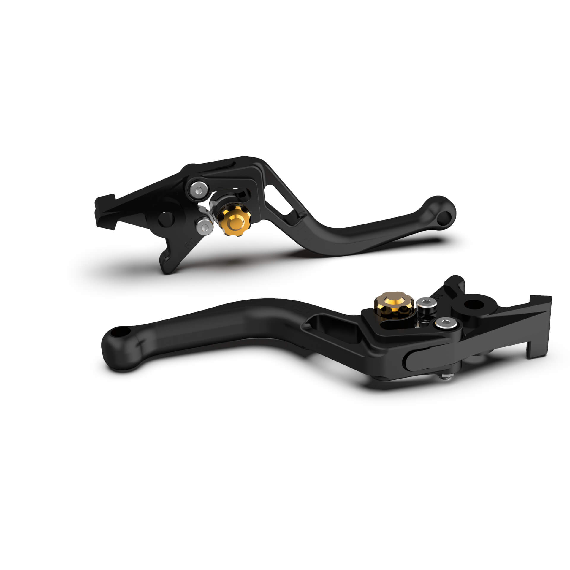 LSL Clutch lever BOW L80R, short,black bead blasted/gold, gold