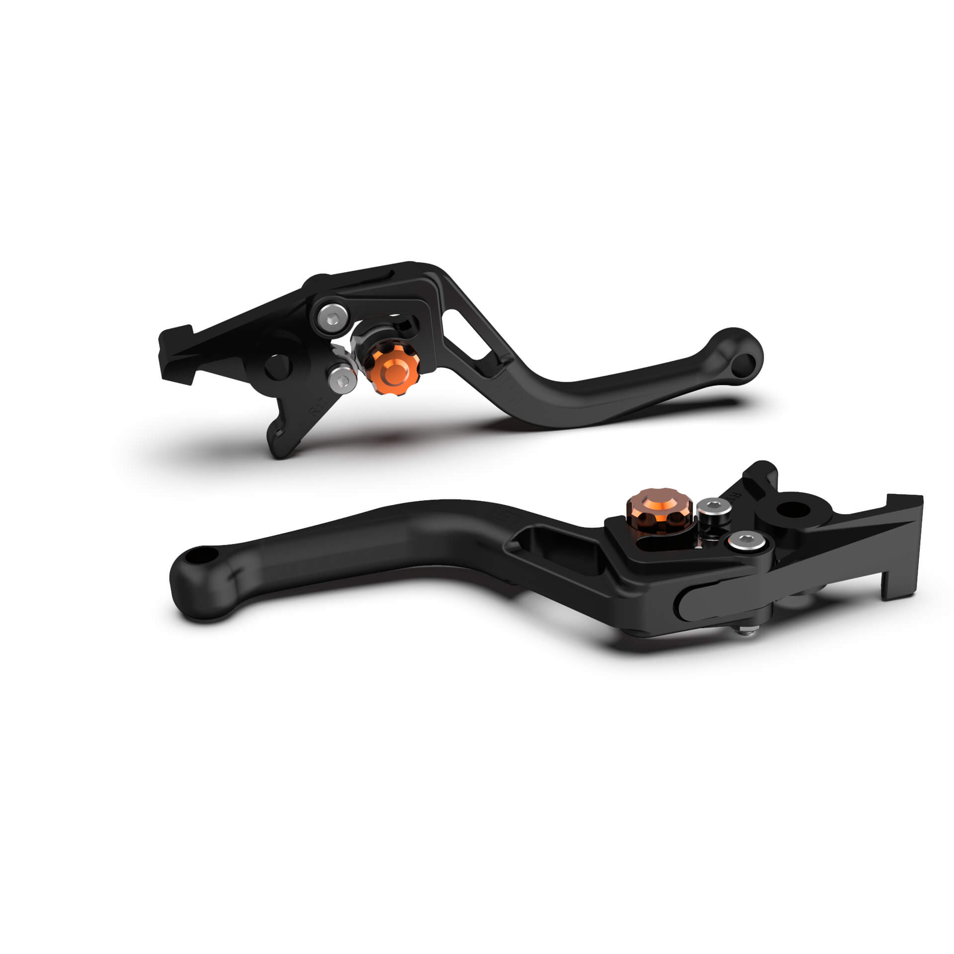 LSL Clutch lever BOW L80R, short,black bead blasted/orange, orange