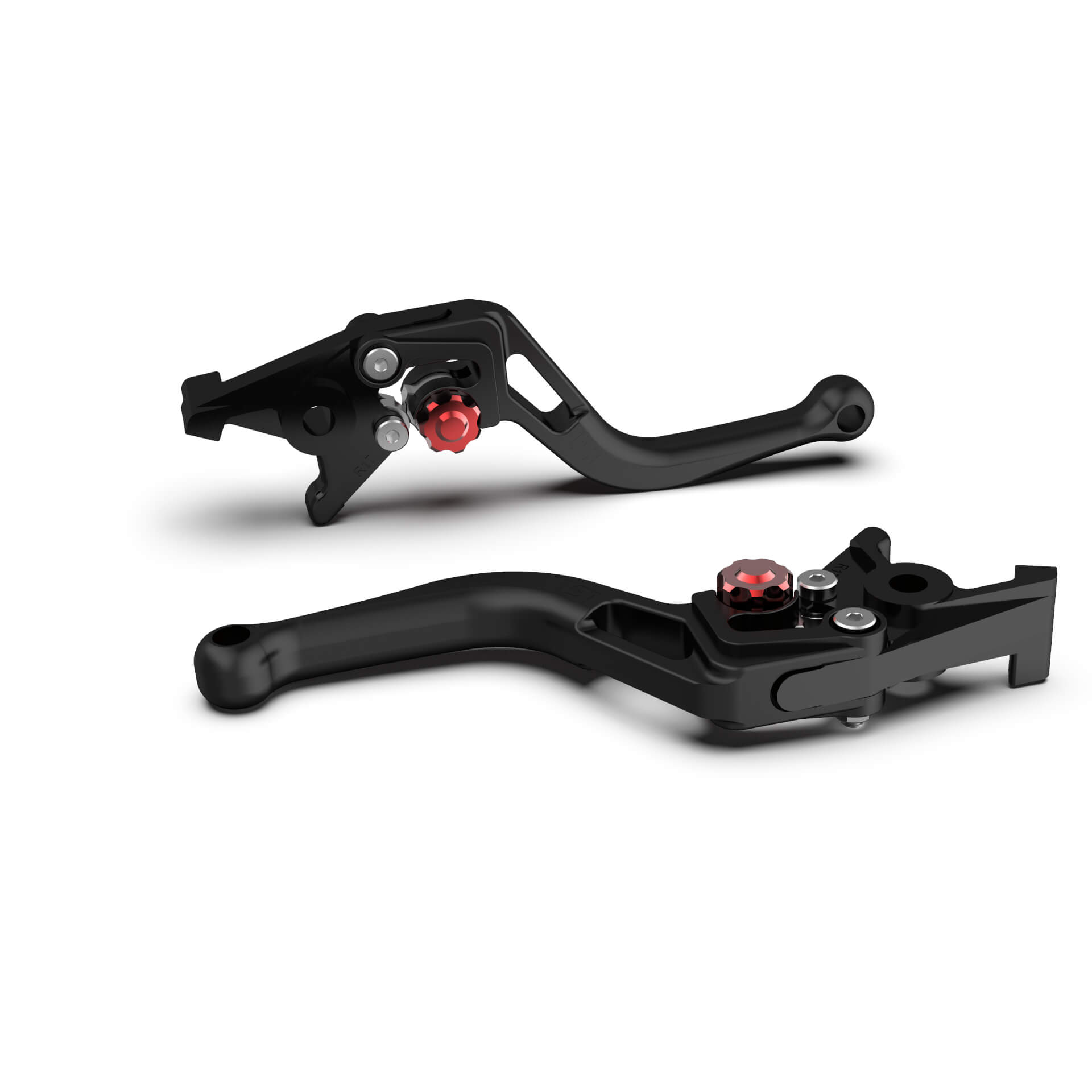 LSL Clutch lever BOW L80R, short,black bead blasted/red, red