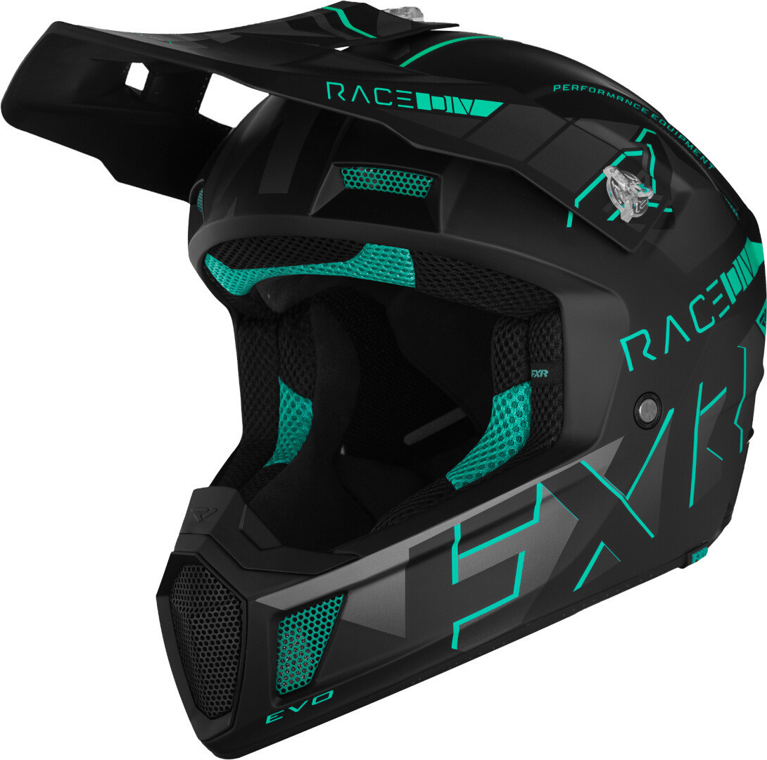 FXR Clutch Evo 2023 Snowmobile Helmet, black-green, Size XS, black-green, Size XS