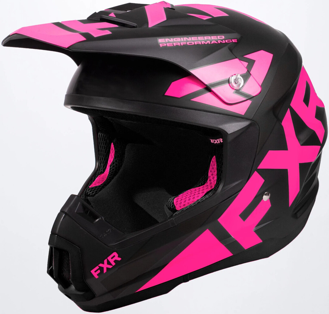 FXR Torque Team Snowmobile Helmet, black-pink, Size XS, black-pink, Size XS