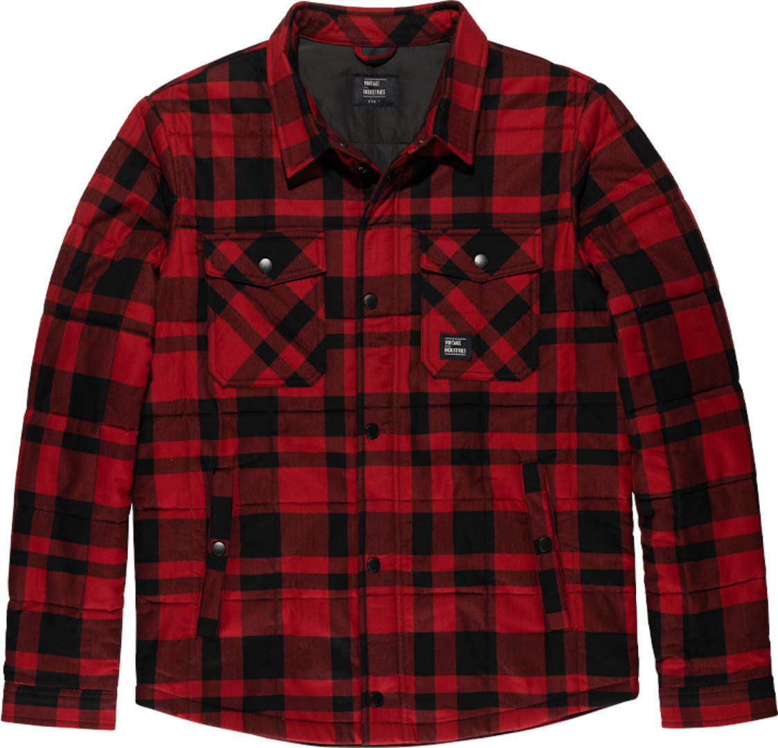 Vintage Industries Square Padded Shirt, black-red, Size S, black-red, Size S