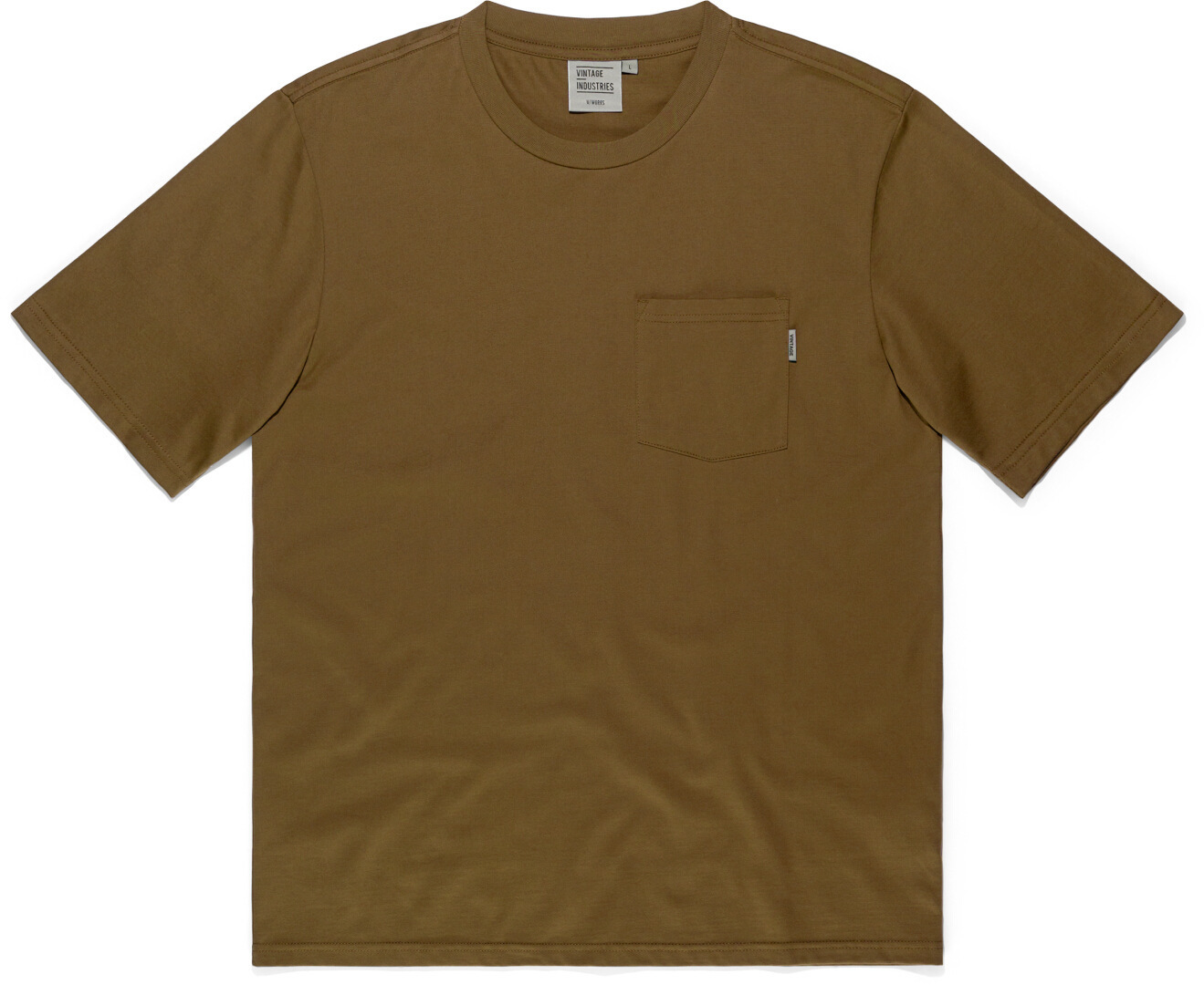 Vintage Industries Gray Pocket T-Shirt, brown, Size S, brown, Size S