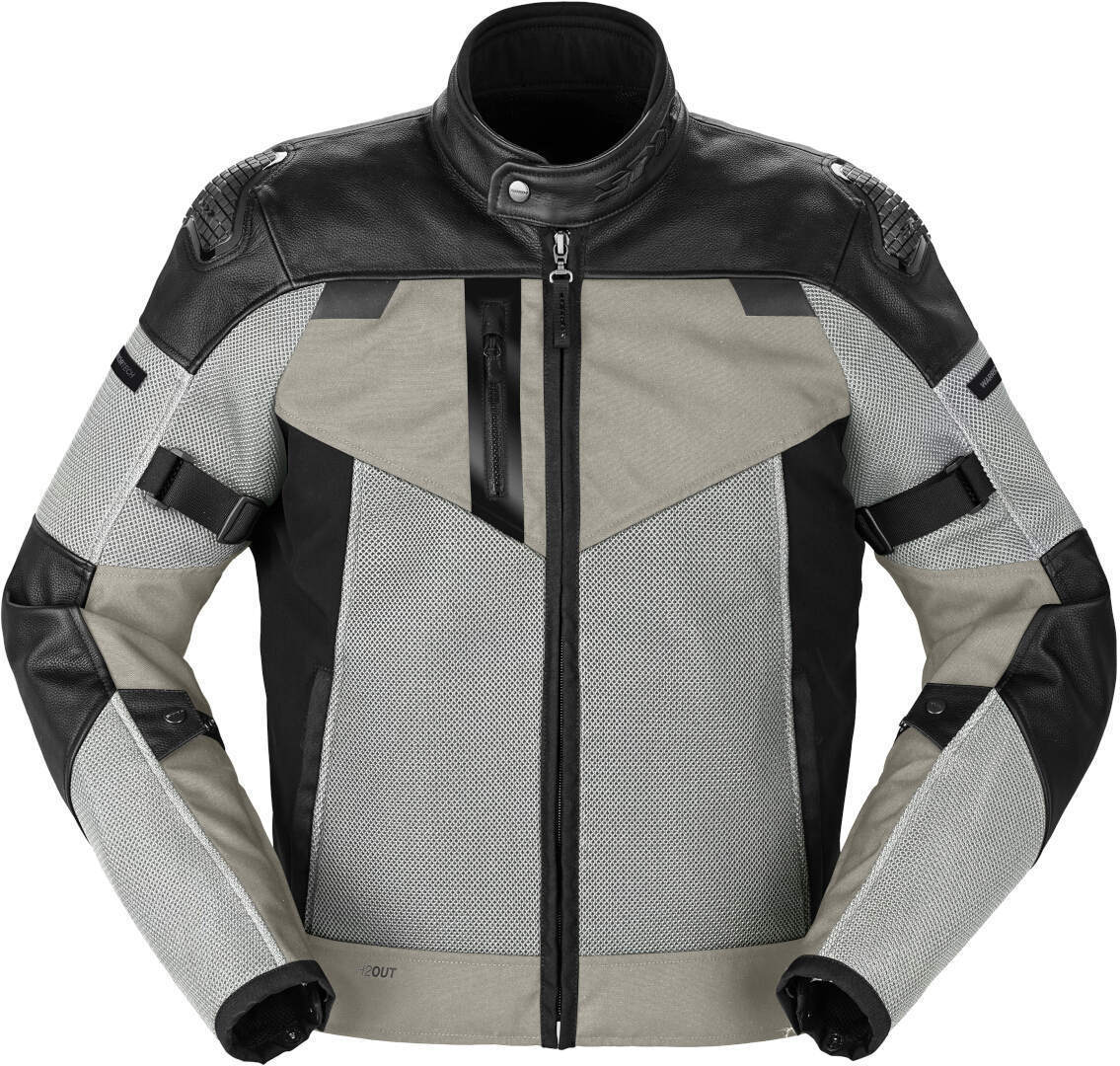 Spidi Vent Pro Motorcycle Leather Jacket, black-white, Size 46, black-white, Size 46