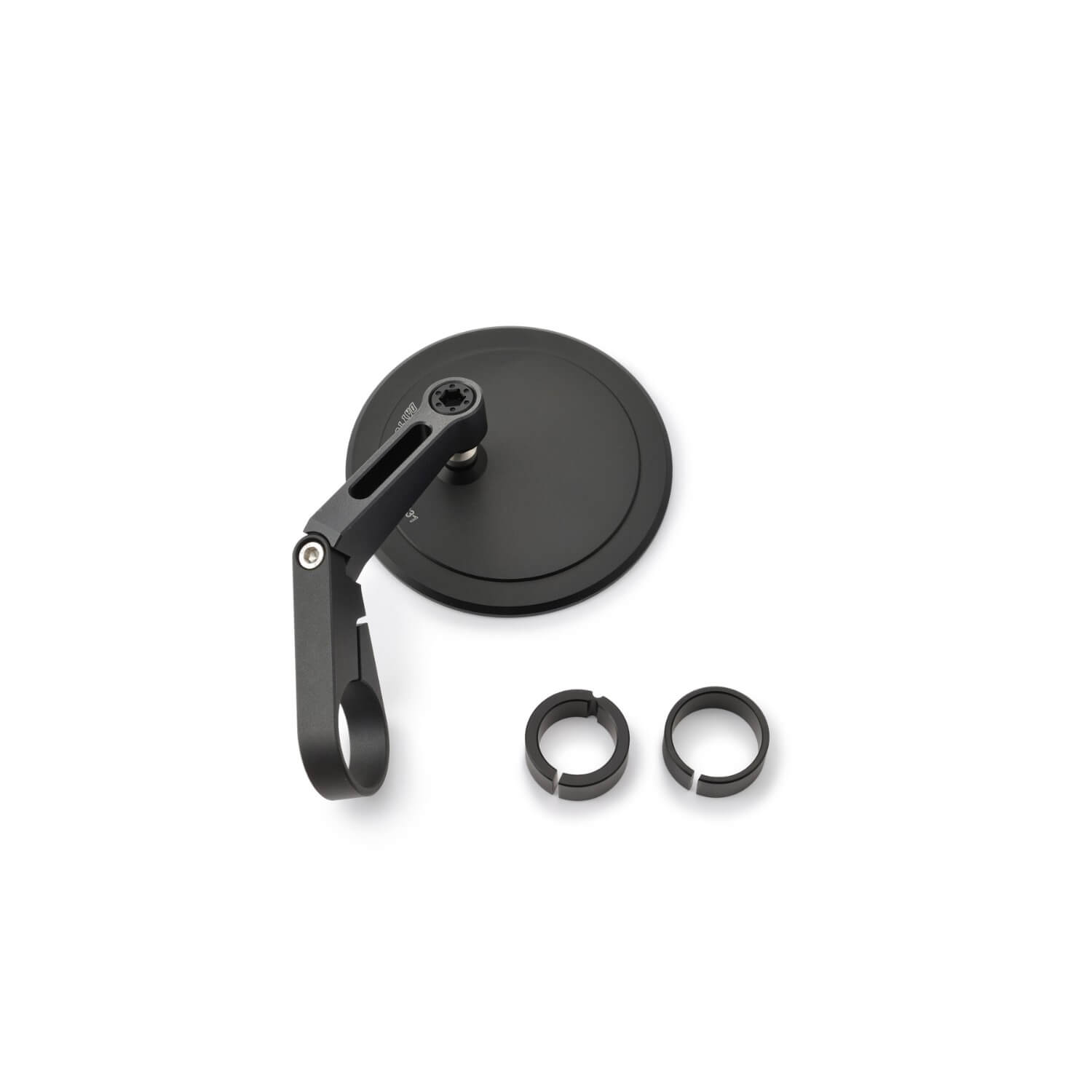 DAYTONA Corp. Handlebar end mirror D-15, short, extra flat, round, black, black