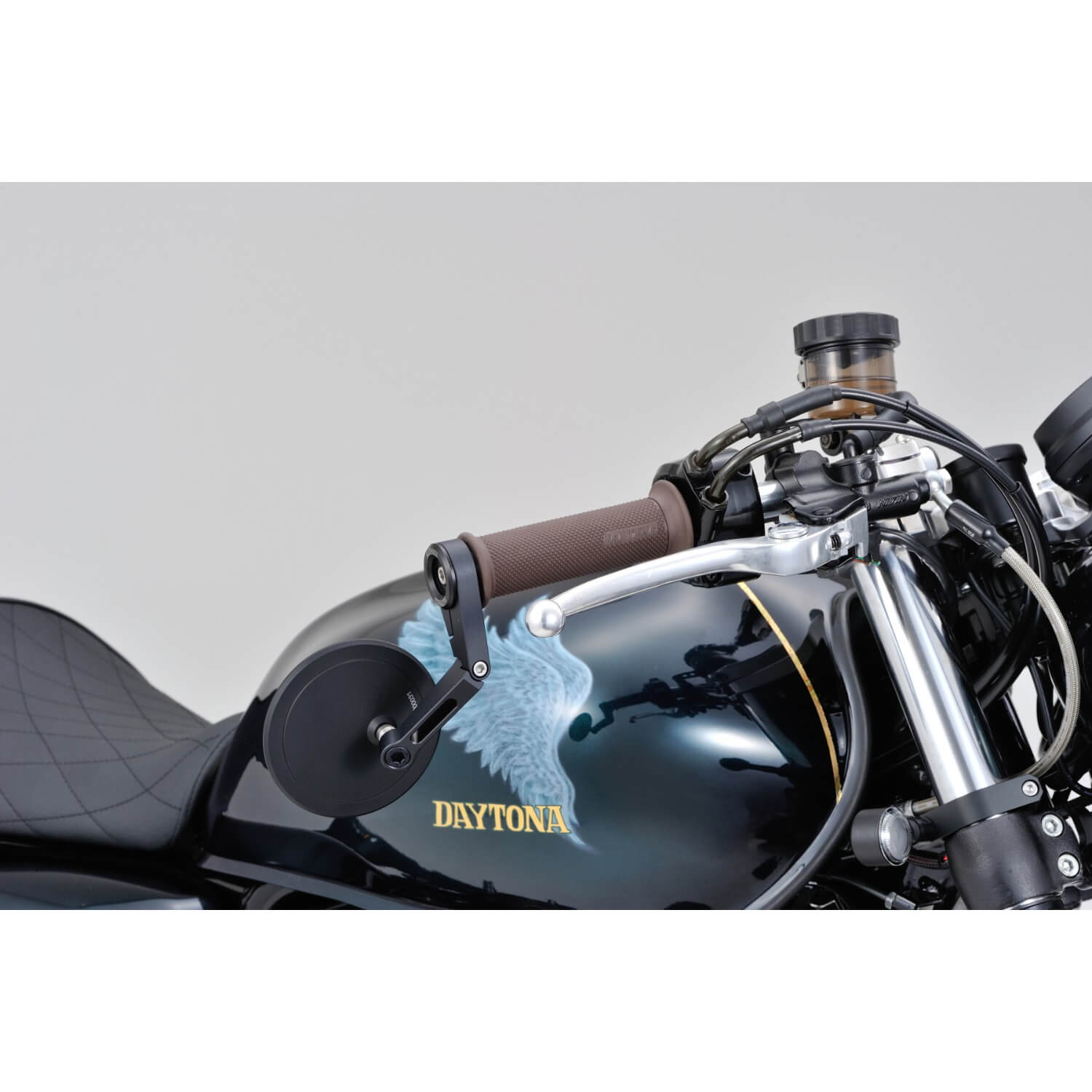DAYTONA Corp. Guidon rétroviseur D-15, court, extra plat, rond, noir