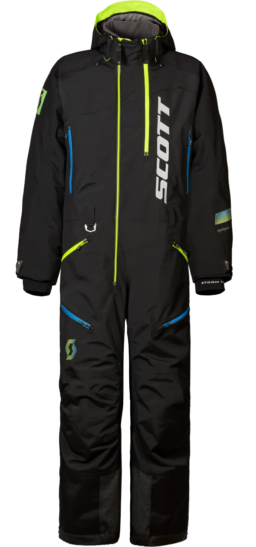 Scott DS Shell Dryo 2023 One Piece Snowmobile Suit, black-yellow, Size XL, black-yellow, Size XL