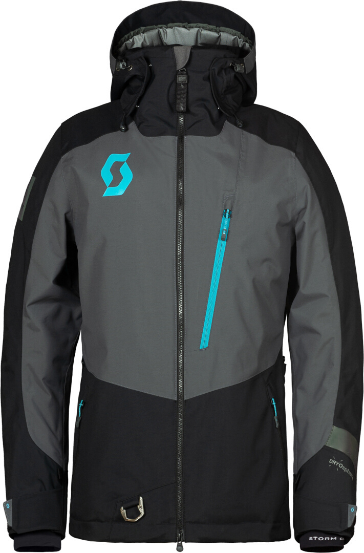 Scott XT Shell Ladies Snowmobile Jacket, black-grey-blue, Size S for Women, black-grey-blue, Size S for Women