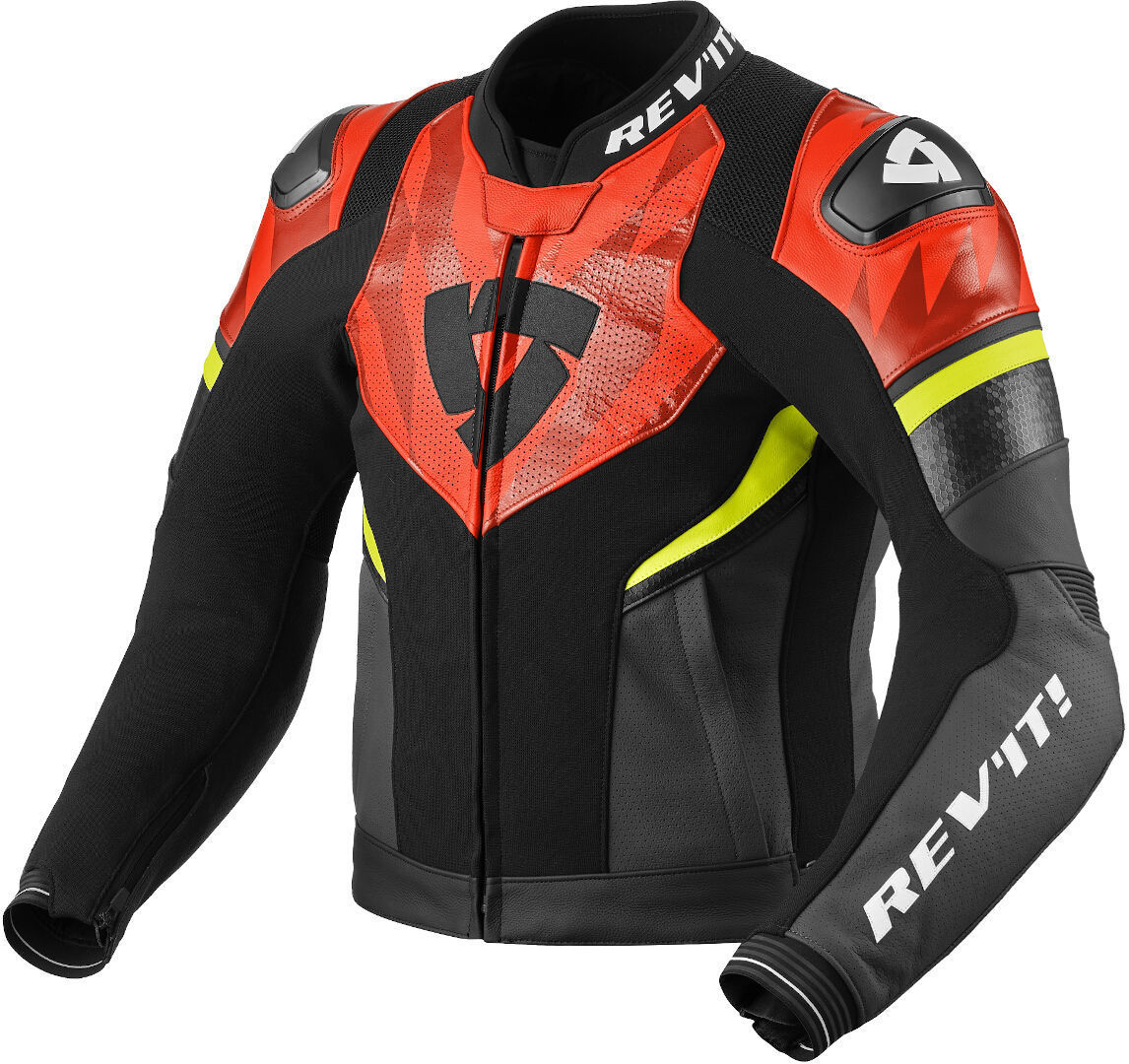 Revit Hyperspeed 2 Air Motorrad Leder-/Textiljacke, schwarz-rot, Größe 54, schwarz-rot, Größe 54